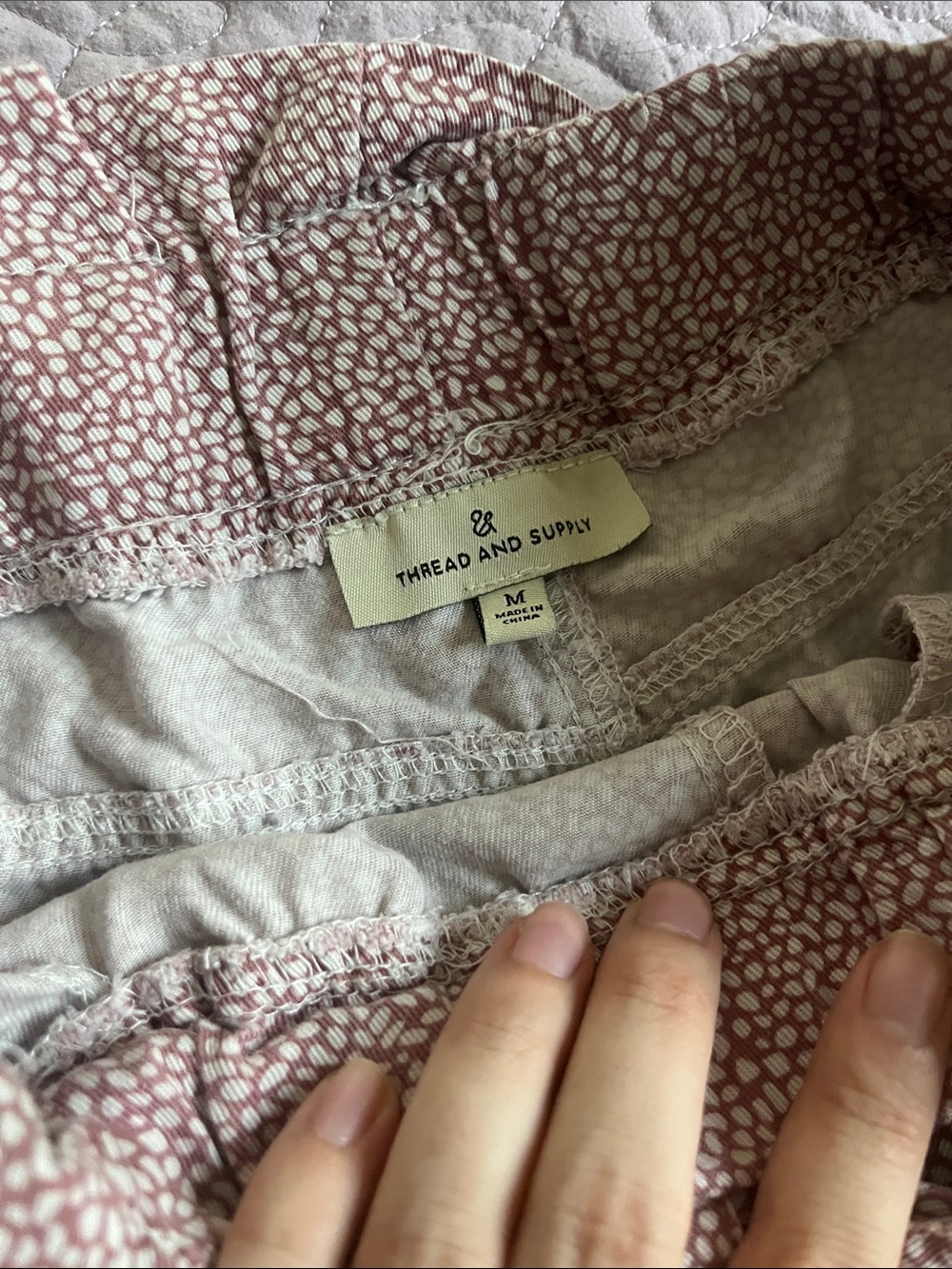 Thread & Supply Mauve Dotted Paperbag Waist Shorts - Picture 5 of 6